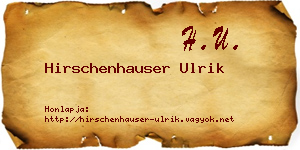 Hirschenhauser Ulrik névjegykártya